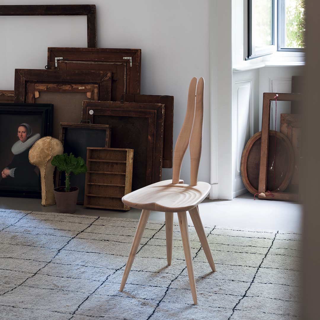 Fenis Dining Chair – Sculptural Solid Maple Wood – Carlo Mollino for Zanotta