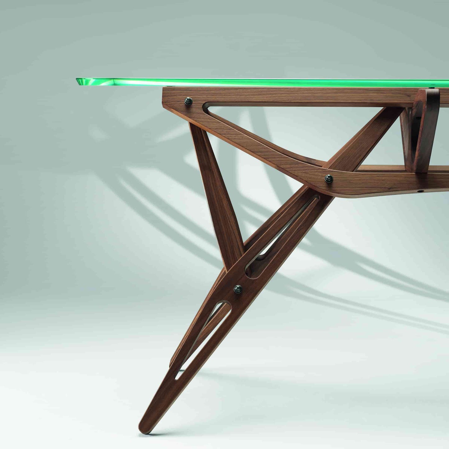 Italian Designer Dining Table – Organic Wood Frame with Glass Top