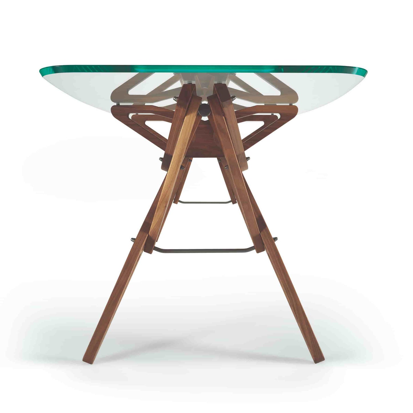 Italian Designer Dining Table – Organic Wood Frame with Glass Top
