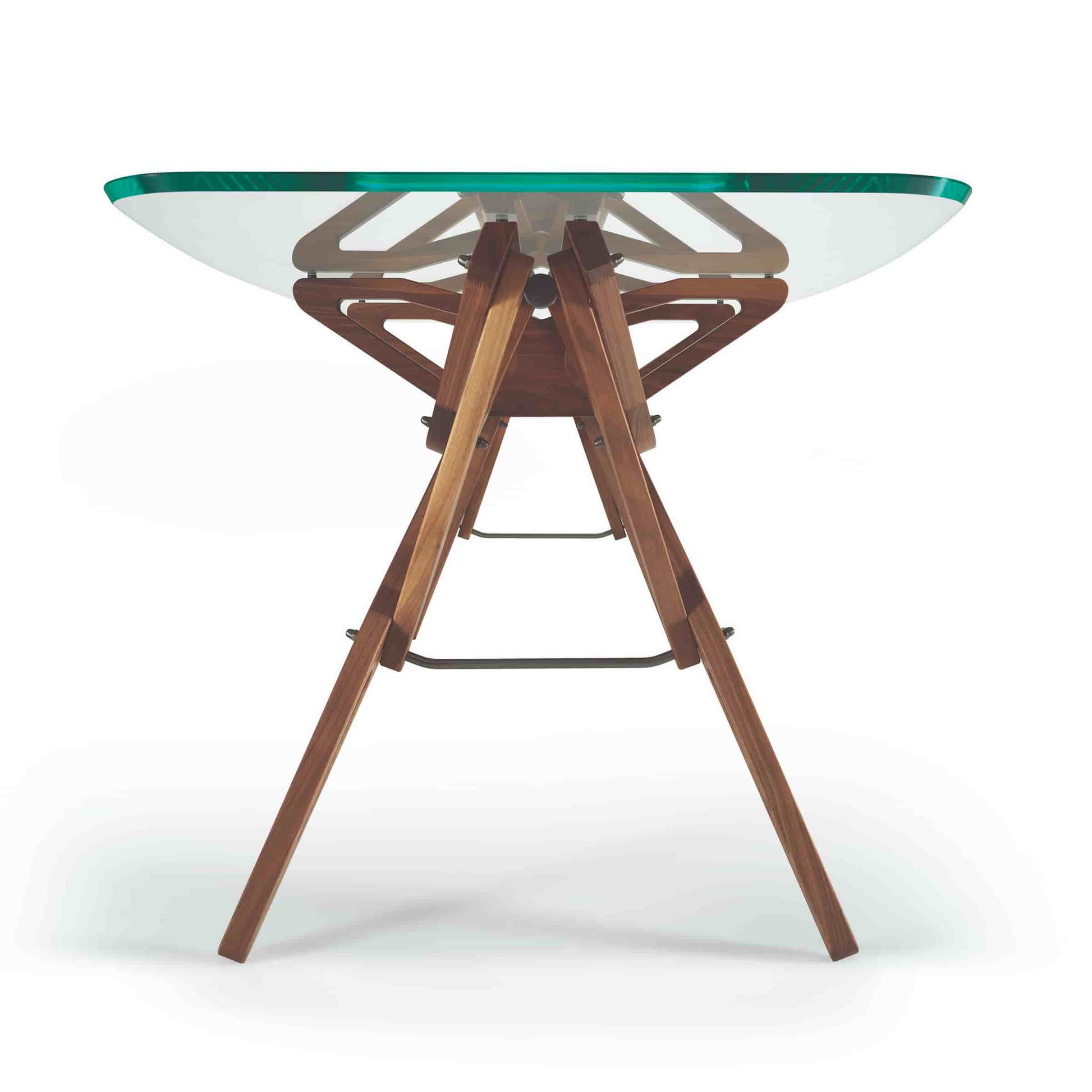 Italian Designer Dining Table – Organic Wood Frame with Glass Top
