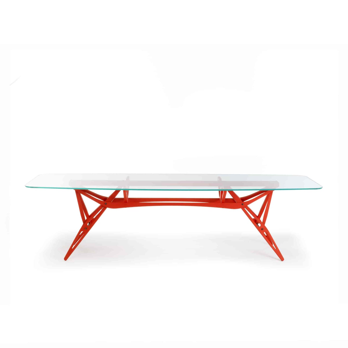 Italian Designer Dining Table – Organic Wood Frame with Glass Top