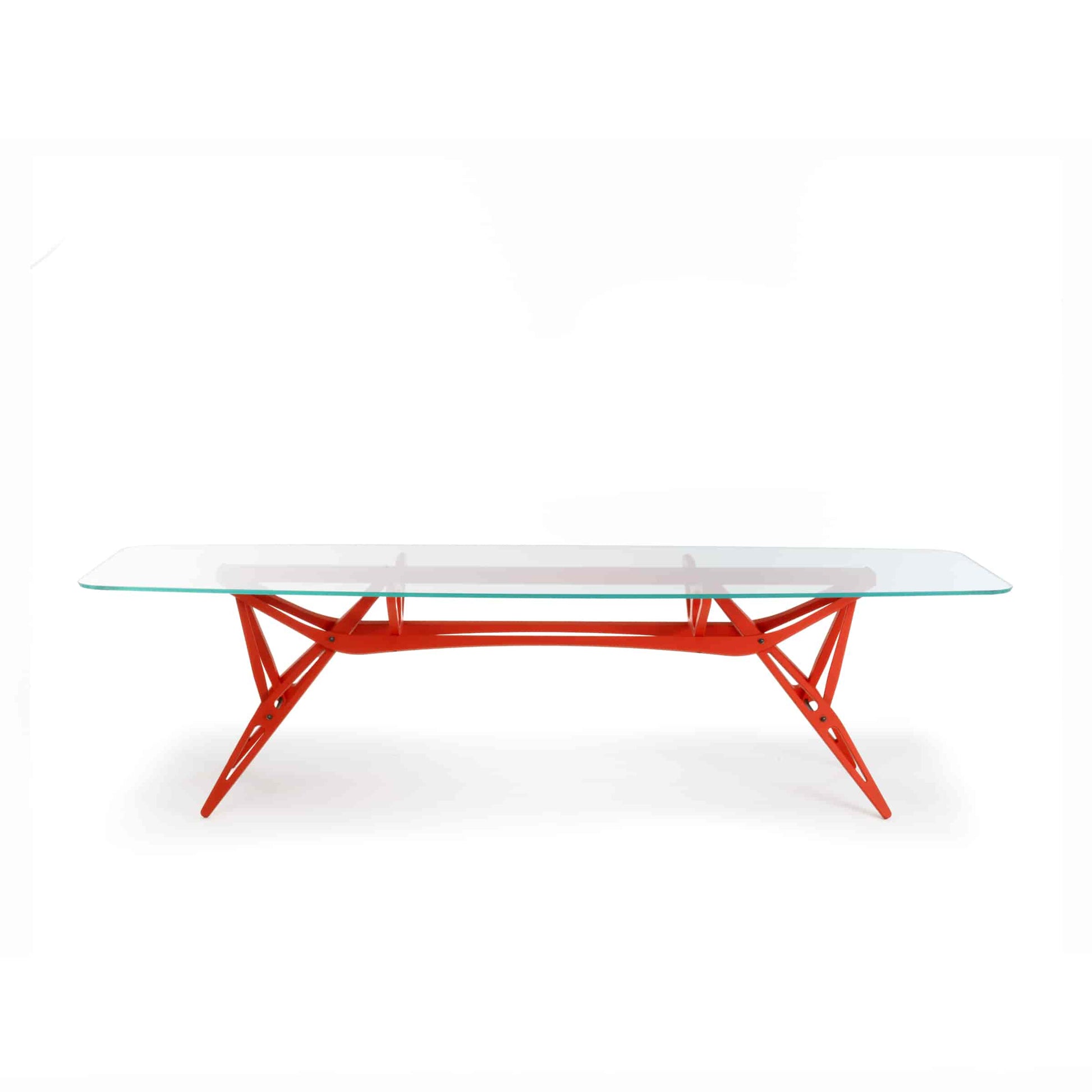 Italian Designer Dining Table – Organic Wood Frame with Glass Top