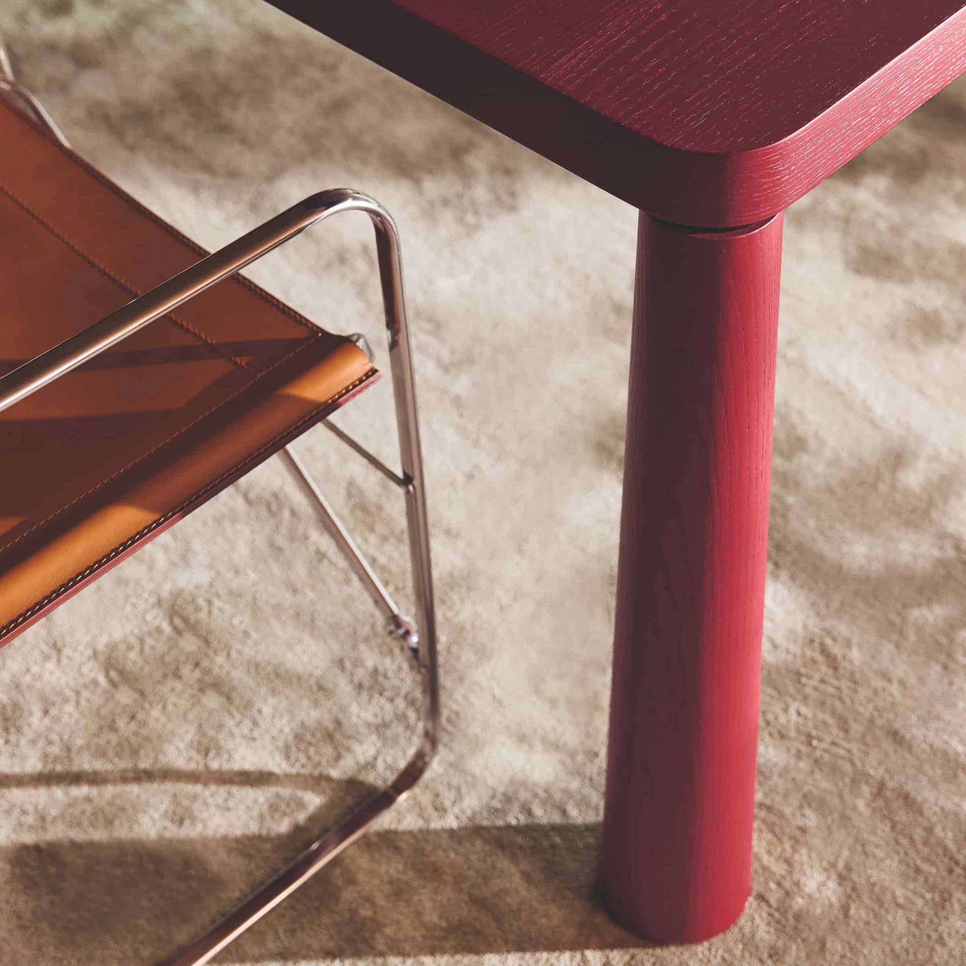 Italian Designer Dining Table – Honeycomb Wood Top with Stained Ash Legs