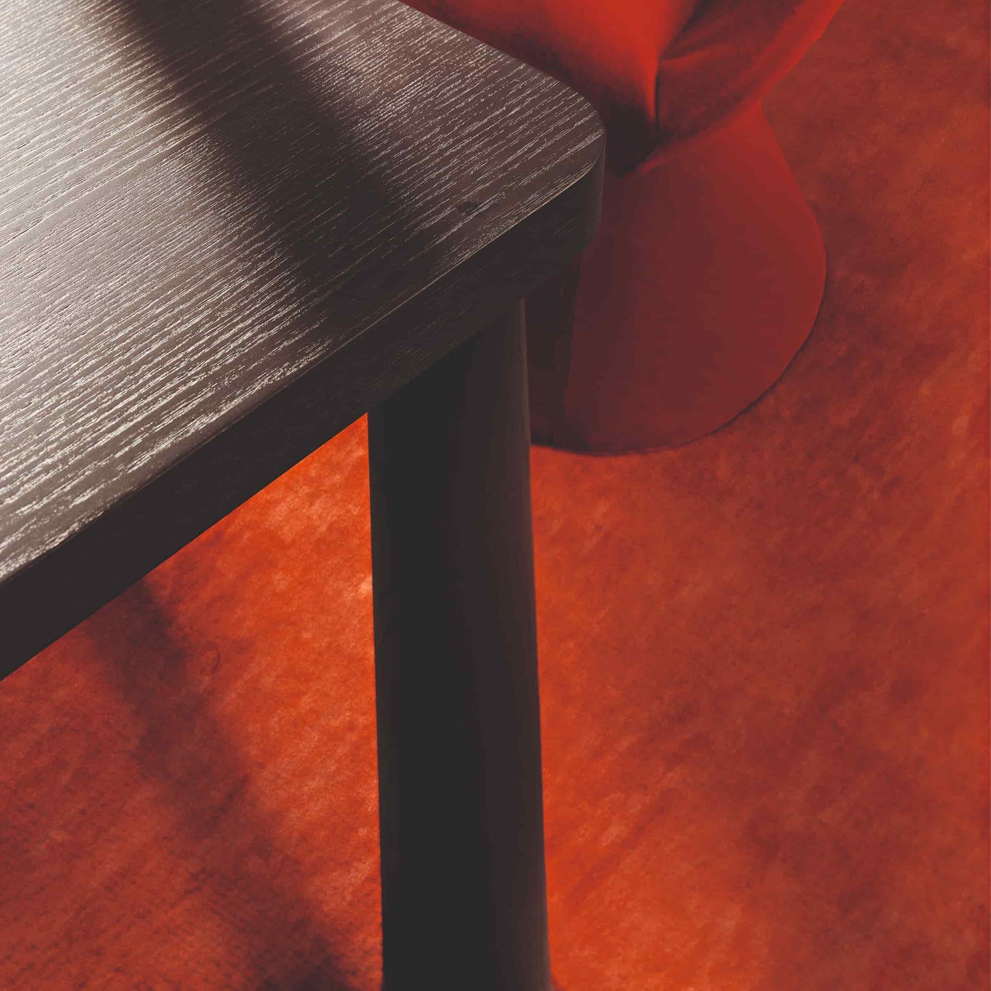 Italian Designer Dining Table – Honeycomb Wood Top with Stained Ash Legs