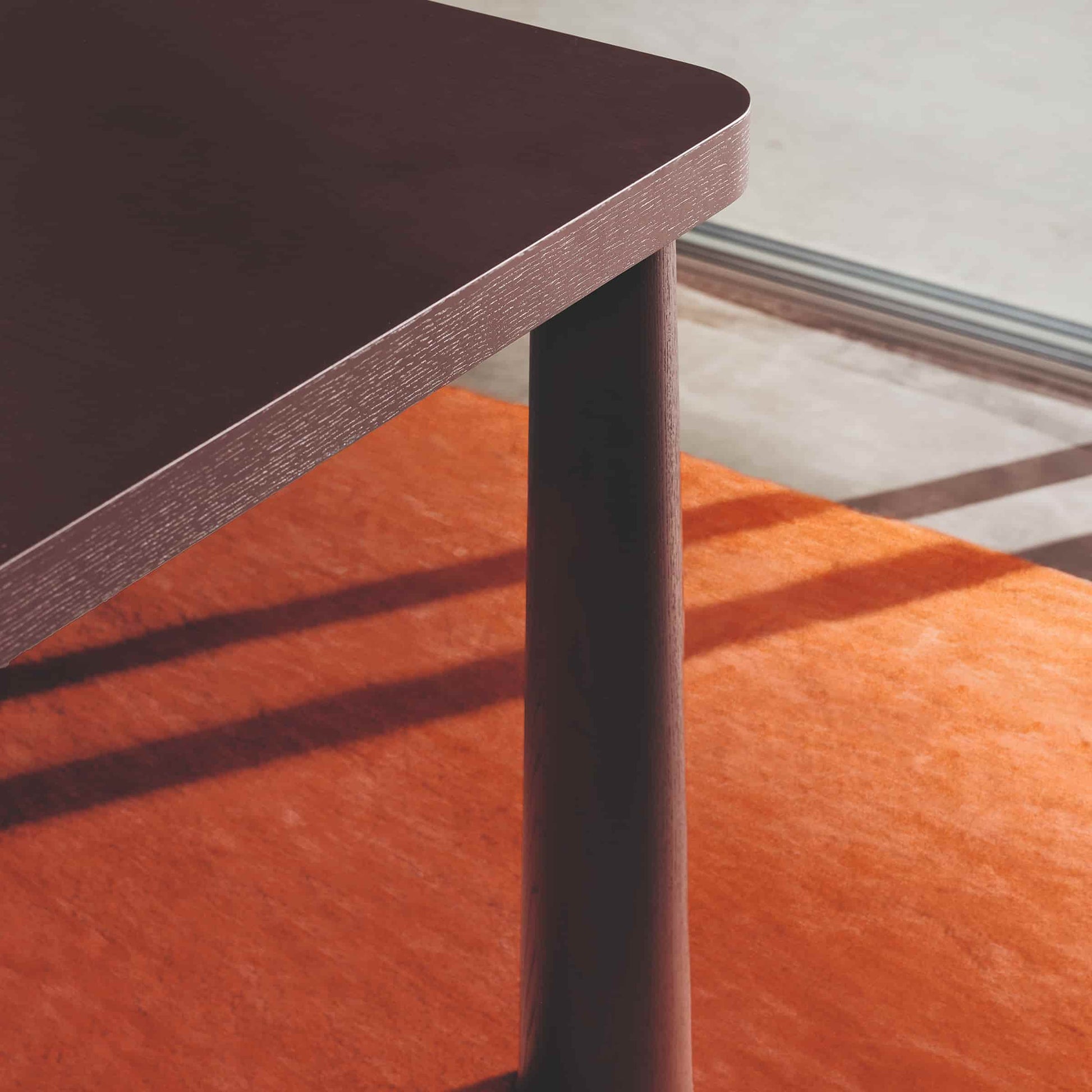 Italian Designer Dining Table – Honeycomb Wood Top with Stained Ash Legs