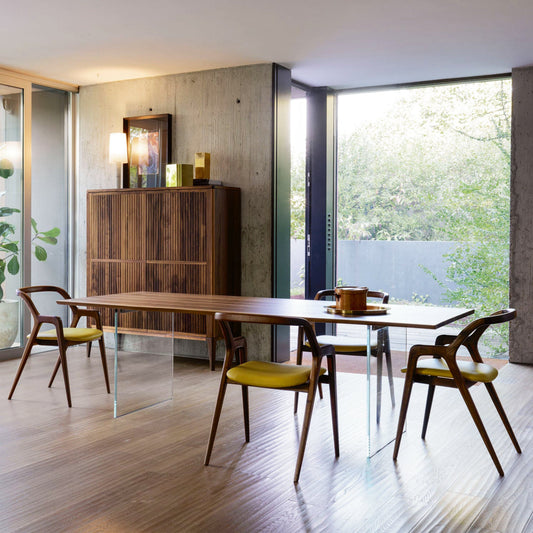 Luxury Solid Walnut Dining Armchair Italian Style for Villa