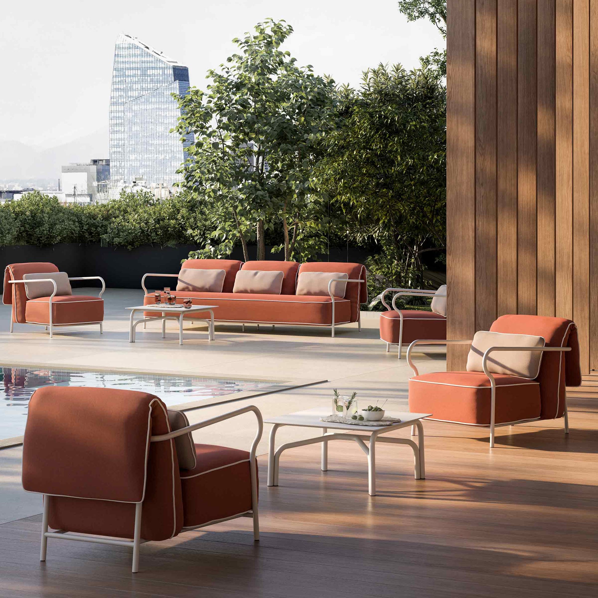 Luxury Modern Minimalist Outdoor Armchair Italian Style for Villa