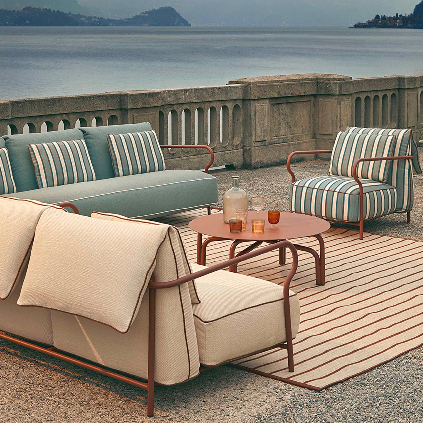 Luxury Modern Minimalist Outdoor Armchair Italian Style for Villa