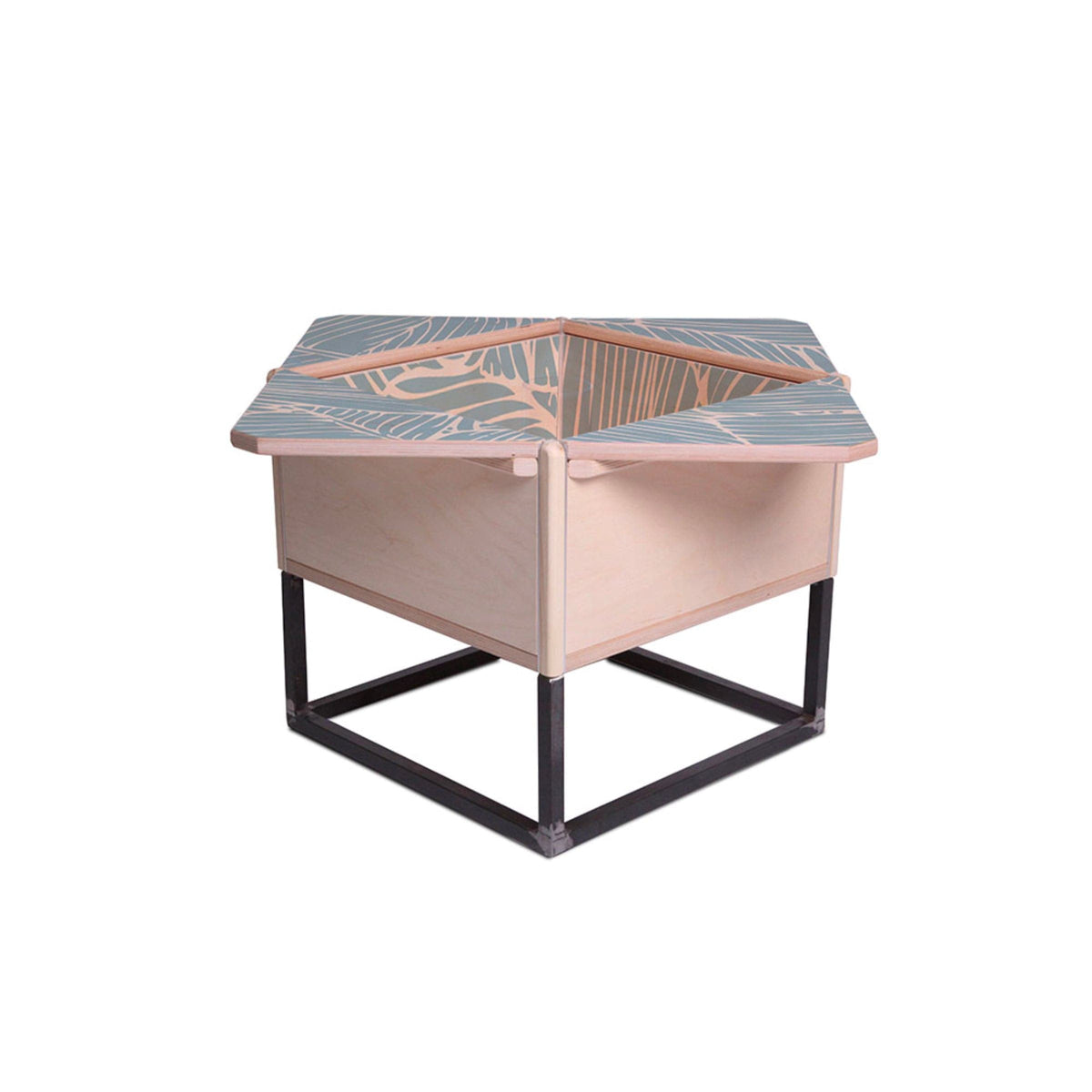 Luxury PETALO Wood Metal Coffee Table Modern Italian Style for Villa