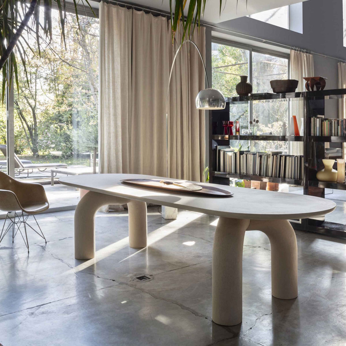 Sculptural Oval Dining Table – Premium Wood Statement Piece