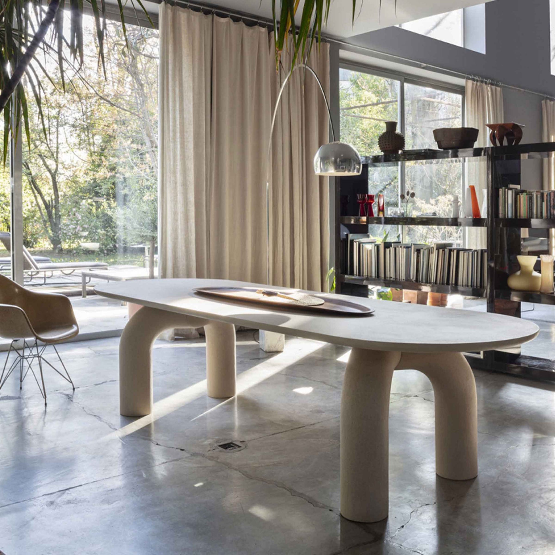 Sculptural Oval Dining Table – Premium Wood Statement Piece