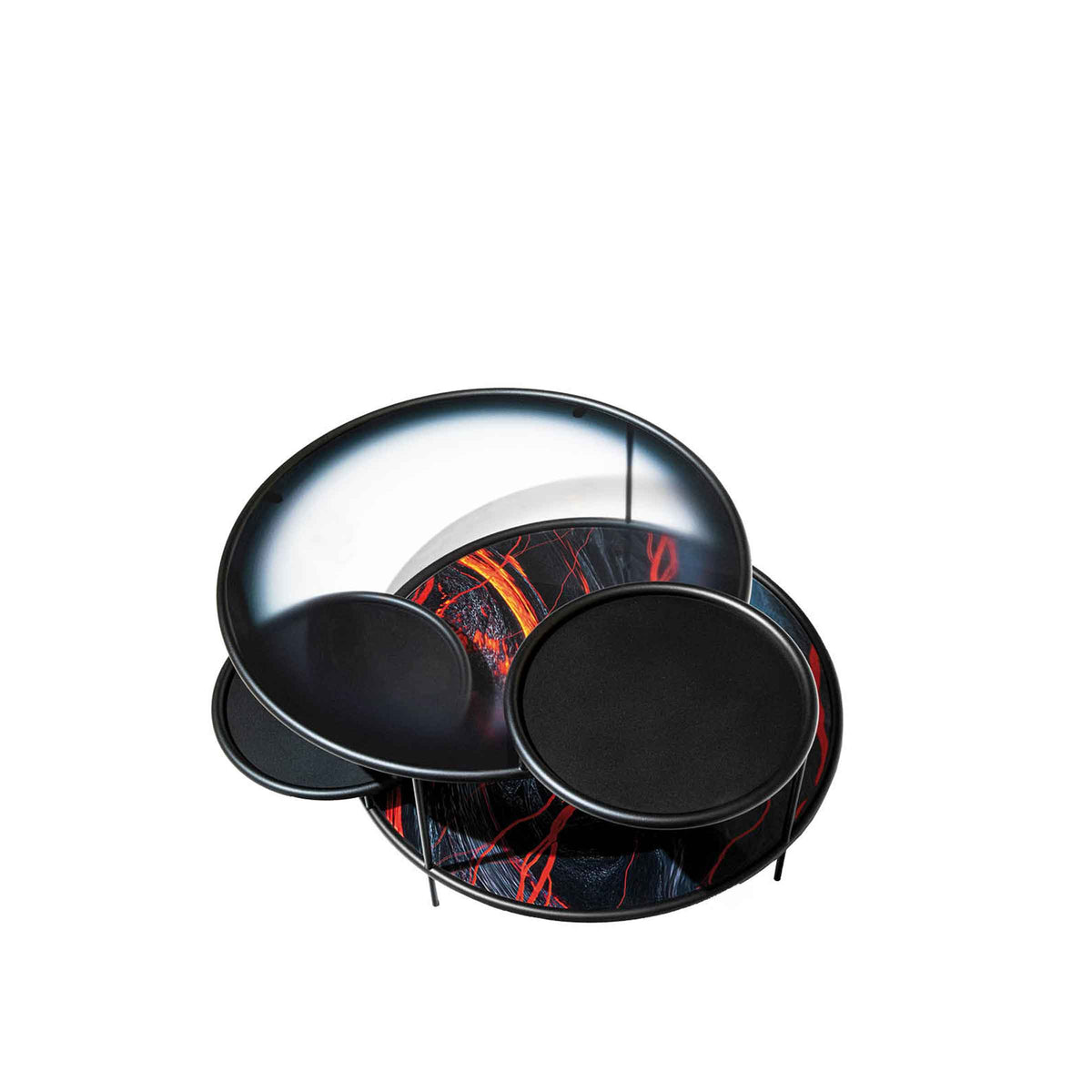 Luxury SANGAKU Glass Coffee Table Modern Italian Style for Villa