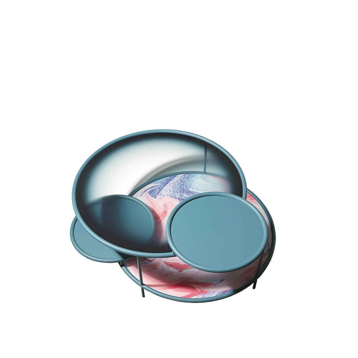 Luxury SANGAKU Glass Coffee Table Modern Italian Style for Villa