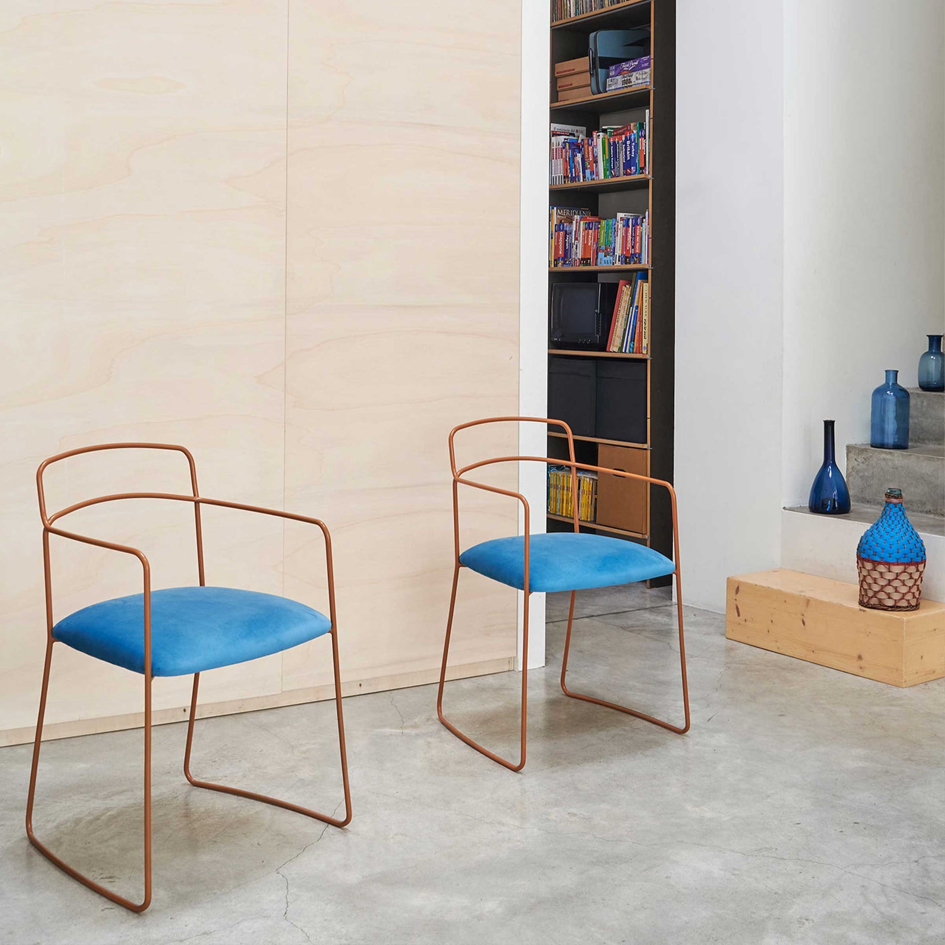 LapiegaWD Seidecimi Dining Chair – Sculptural Metal & Fabric Italian Statement Piece