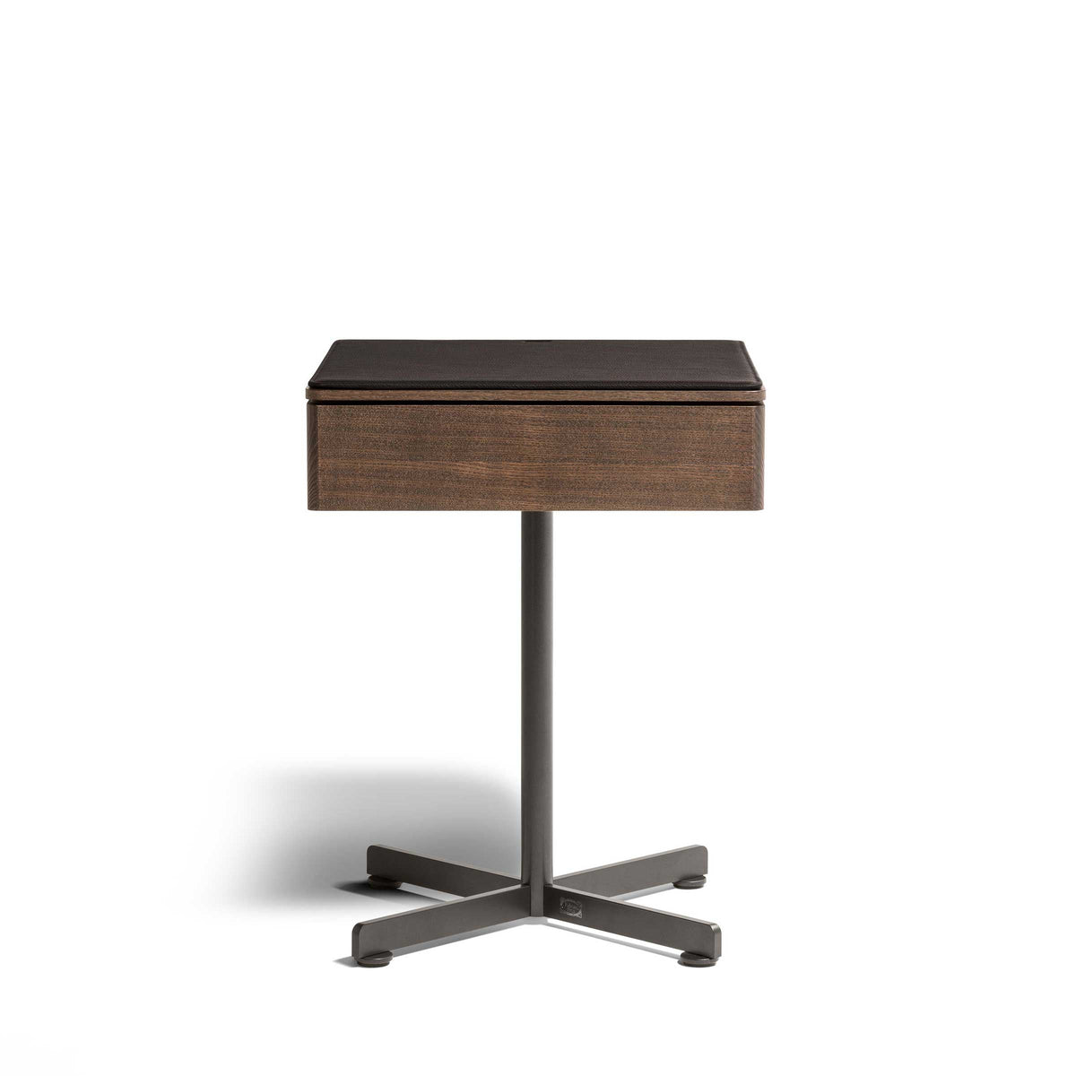 Luxury BOB Leather Wood Side Table Modern Italian Style for Villa