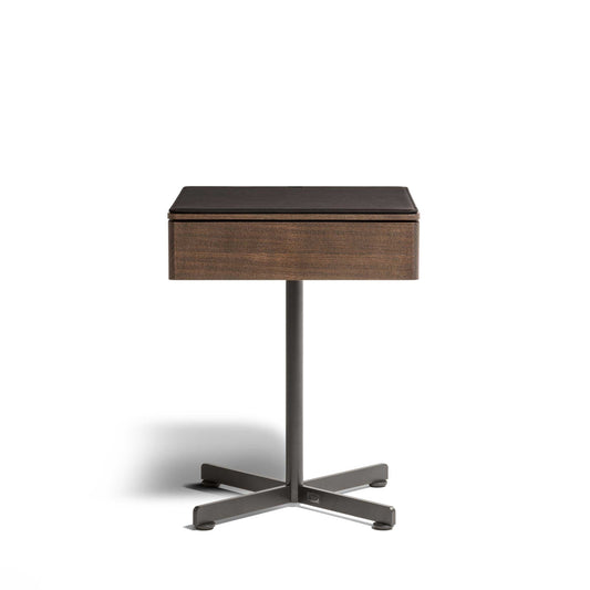 Luxury BOB Leather Wood Side Table Modern Italian Style for Villa