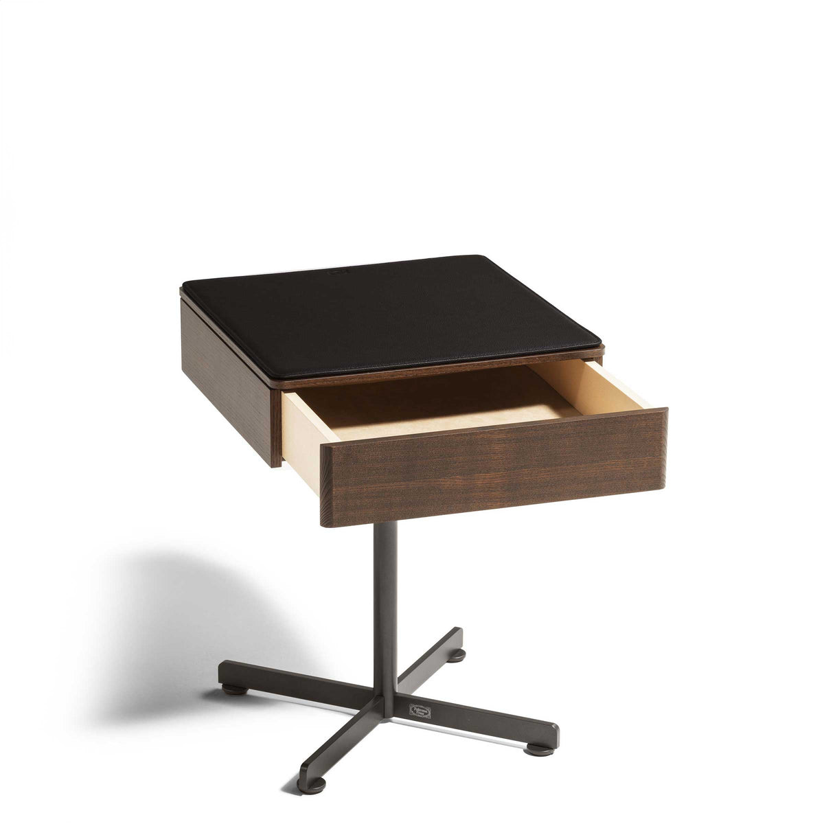 Luxury BOB Leather Wood Side Table Modern Italian Style for Villa