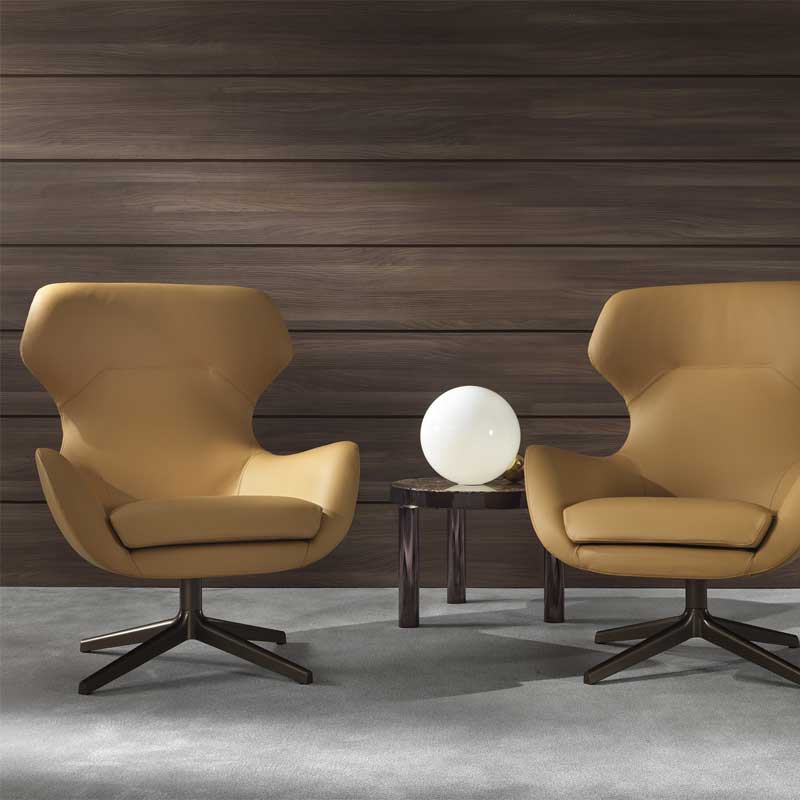 Luxury Brera High Lounge Armchair Modern Italian Style for Villa