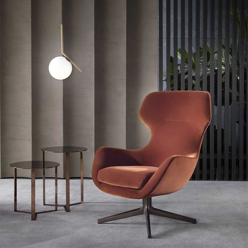 Luxury Brera High Lounge Armchair Modern Italian Style for Villa