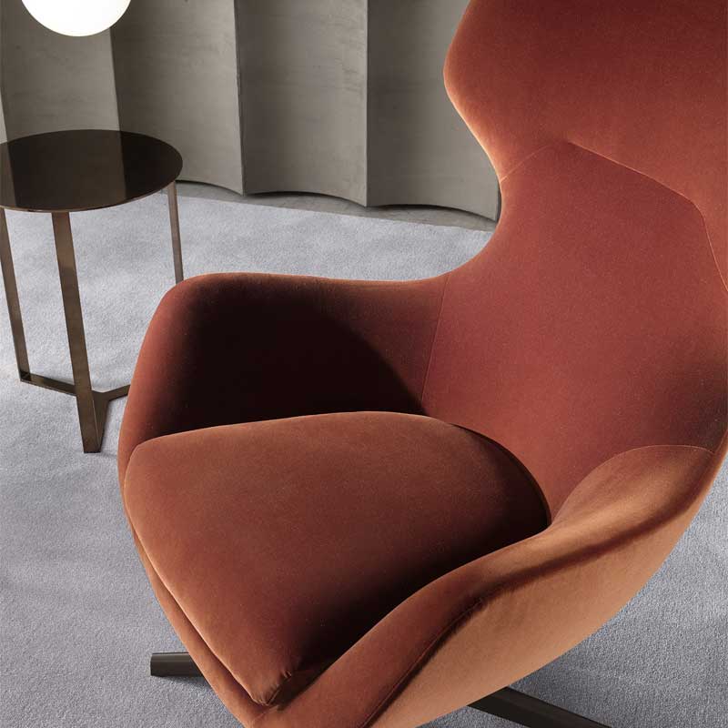 Luxury Brera High Lounge Armchair Modern Italian Style for Villa