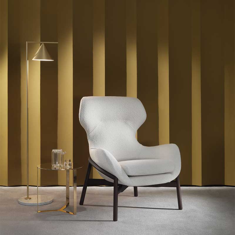Luxury Brera High Lounge Armchair Modern Italian Style for Villa