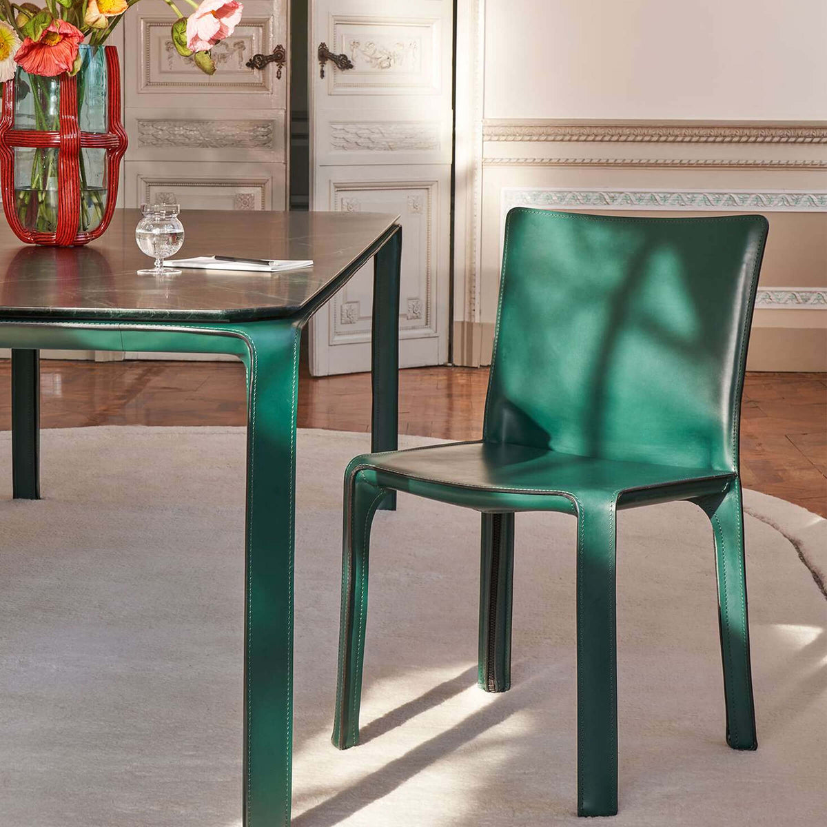 Luxury CAB 412 Leather Dining Chair Modern Italian Style for Villa