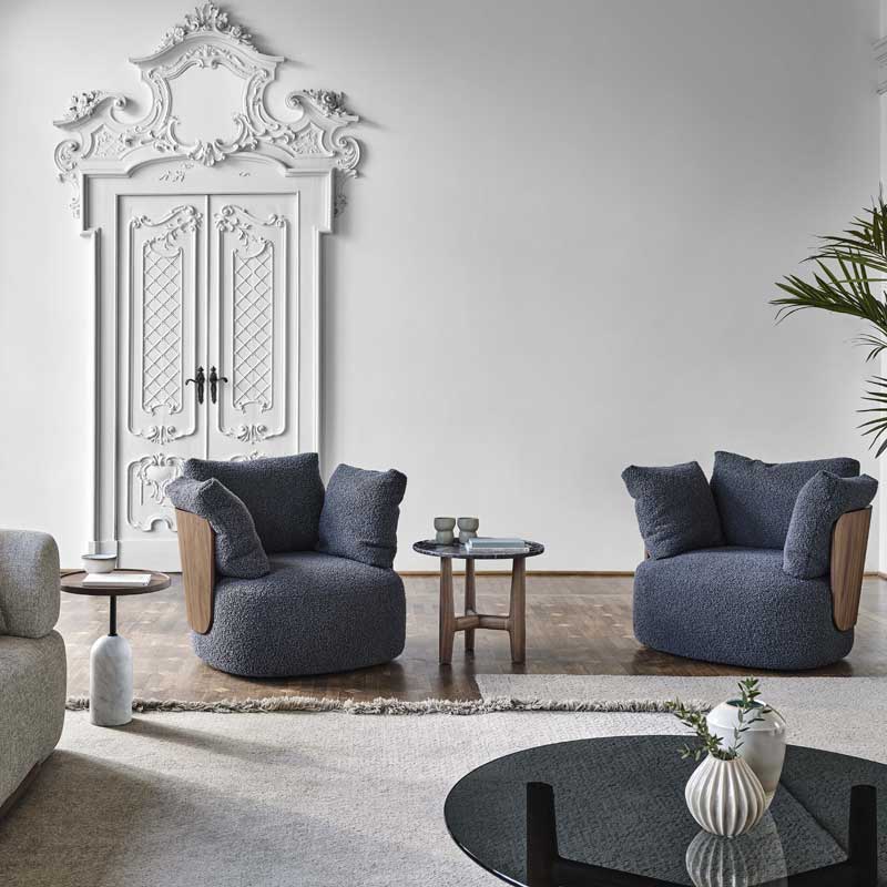Luxury Calin Armchair Modern Italian Style for Villa