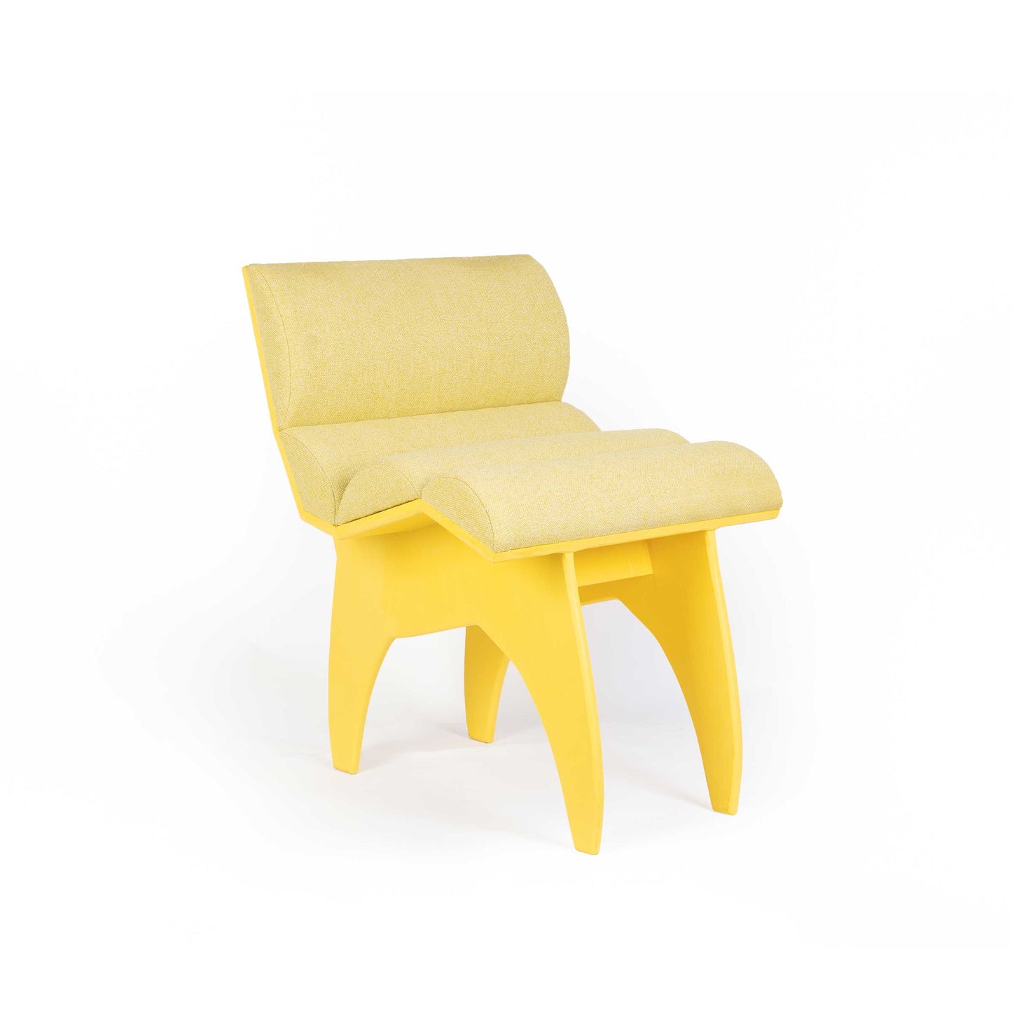 Dining Chair Calder Yellow – Sculptural Wood Statement Piece by Jules Régis