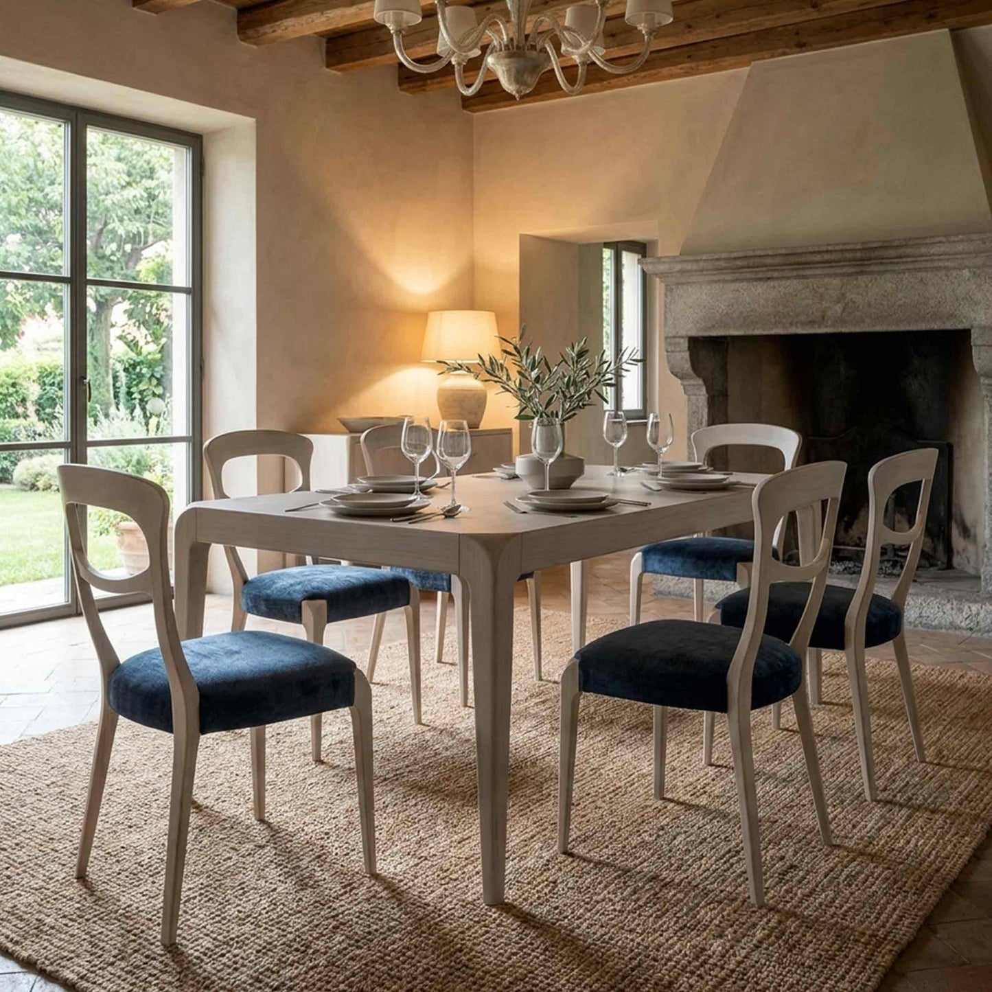 Capotavola Dining Chair by Dale Italia – Solid Canaletto Walnut