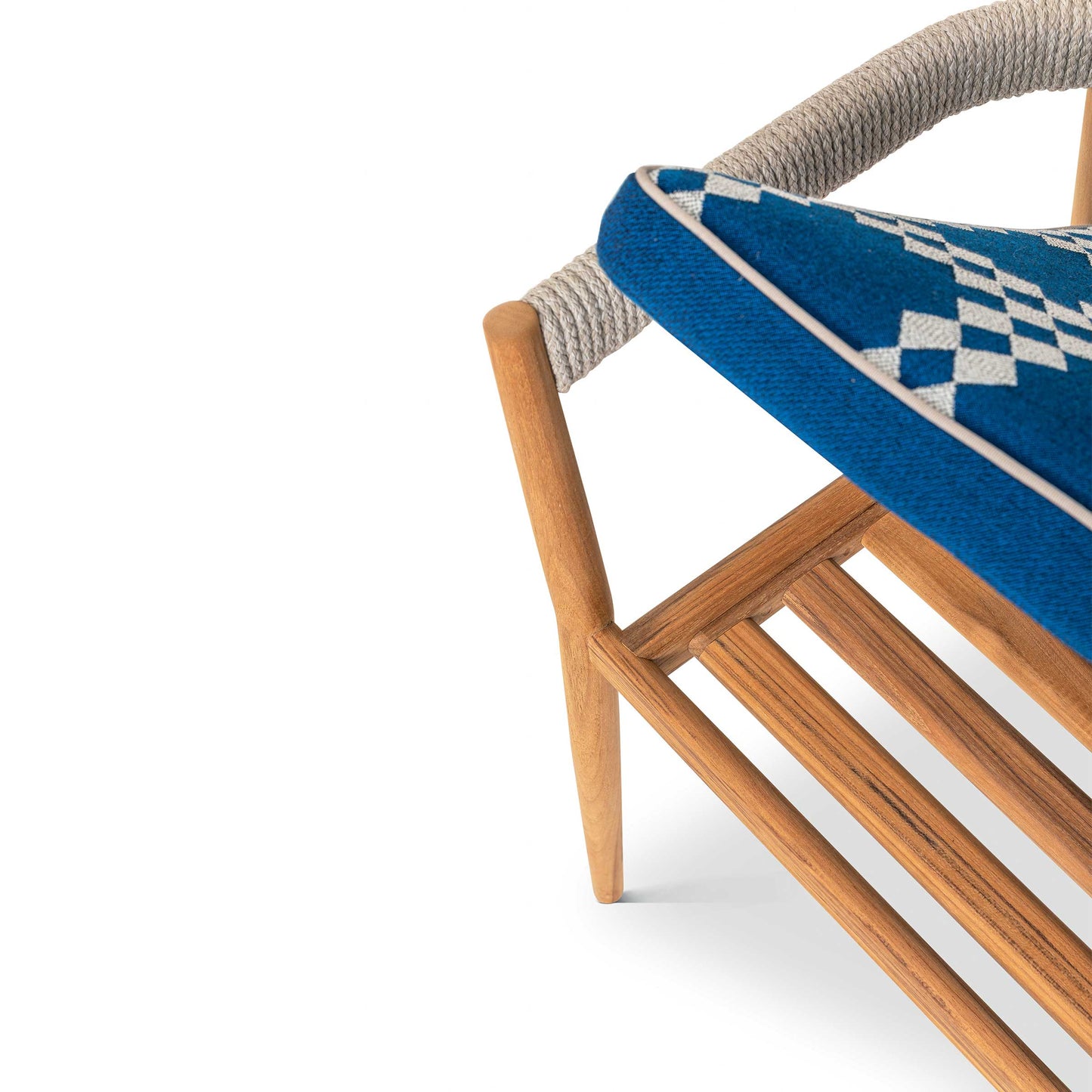 Dine Out Outdoor Armchair – Stackable Teak and Rope Designer Chair by Cassina