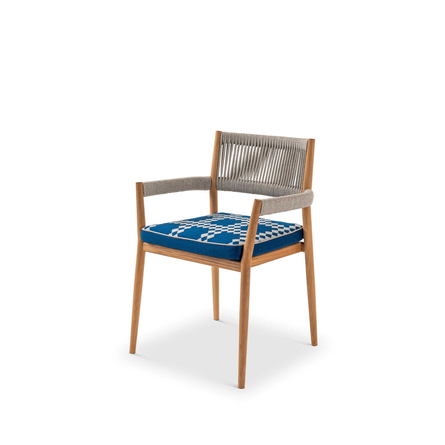 Dine Out Outdoor Armchair – Stackable Teak and Rope Designer Chair by Cassina