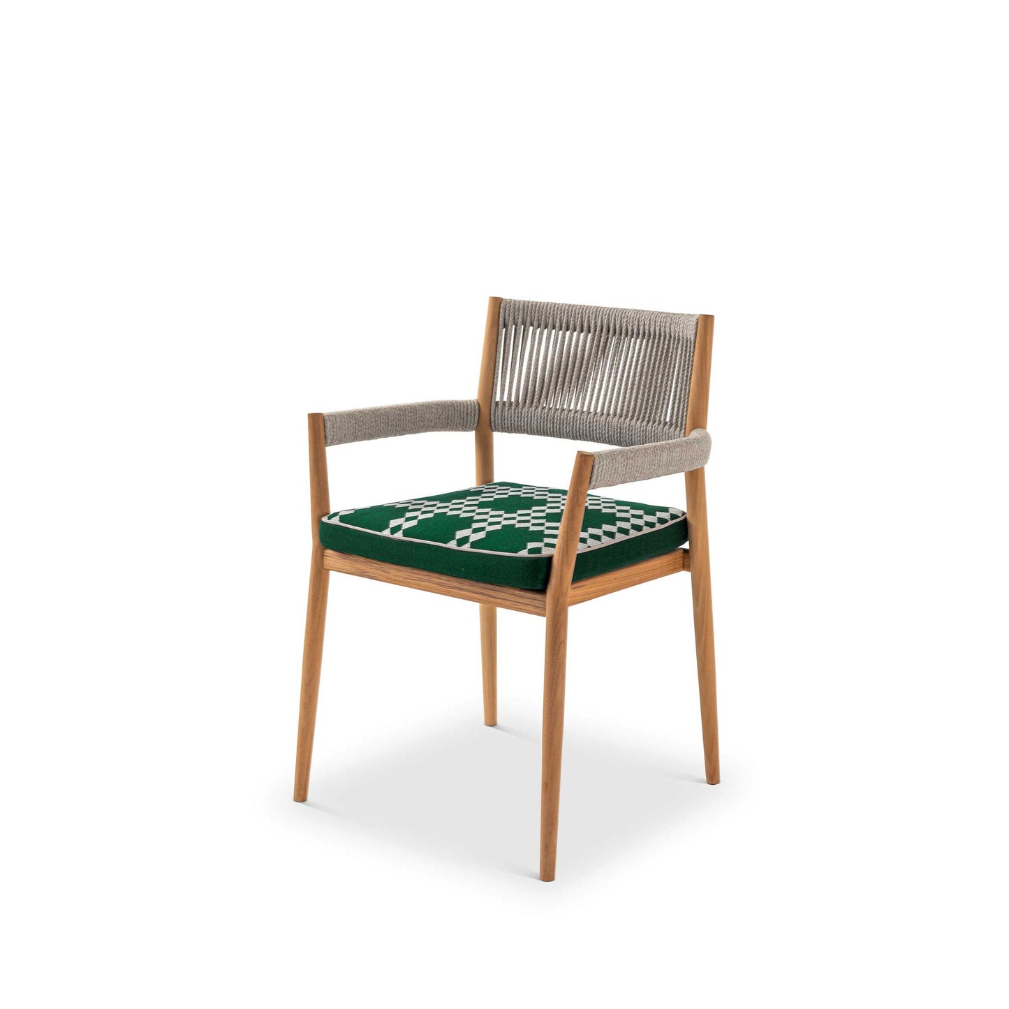 Dine Out Outdoor Armchair – Stackable Teak and Rope Designer Chair by Cassina