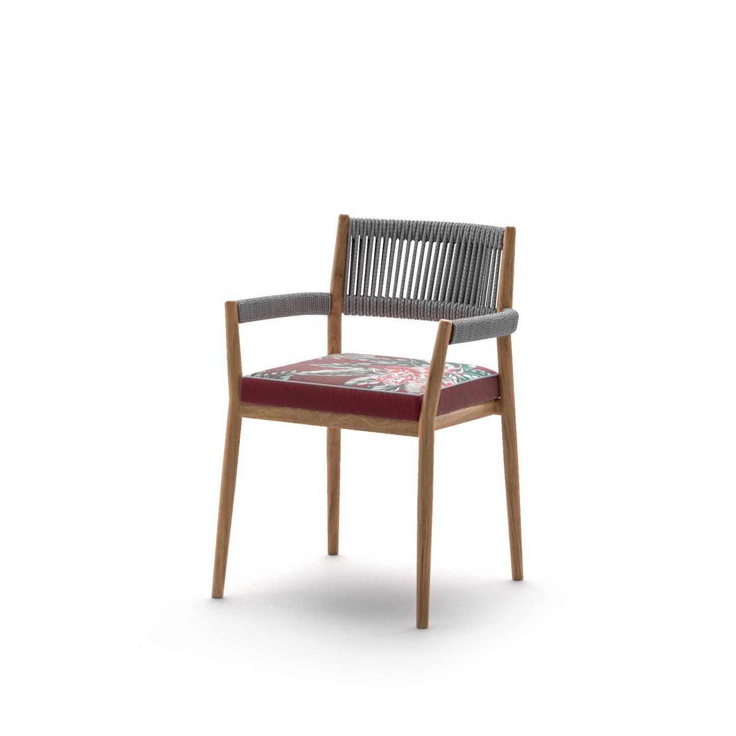 Dine Out Outdoor Armchair – Stackable Teak and Rope Designer Chair by Cassina