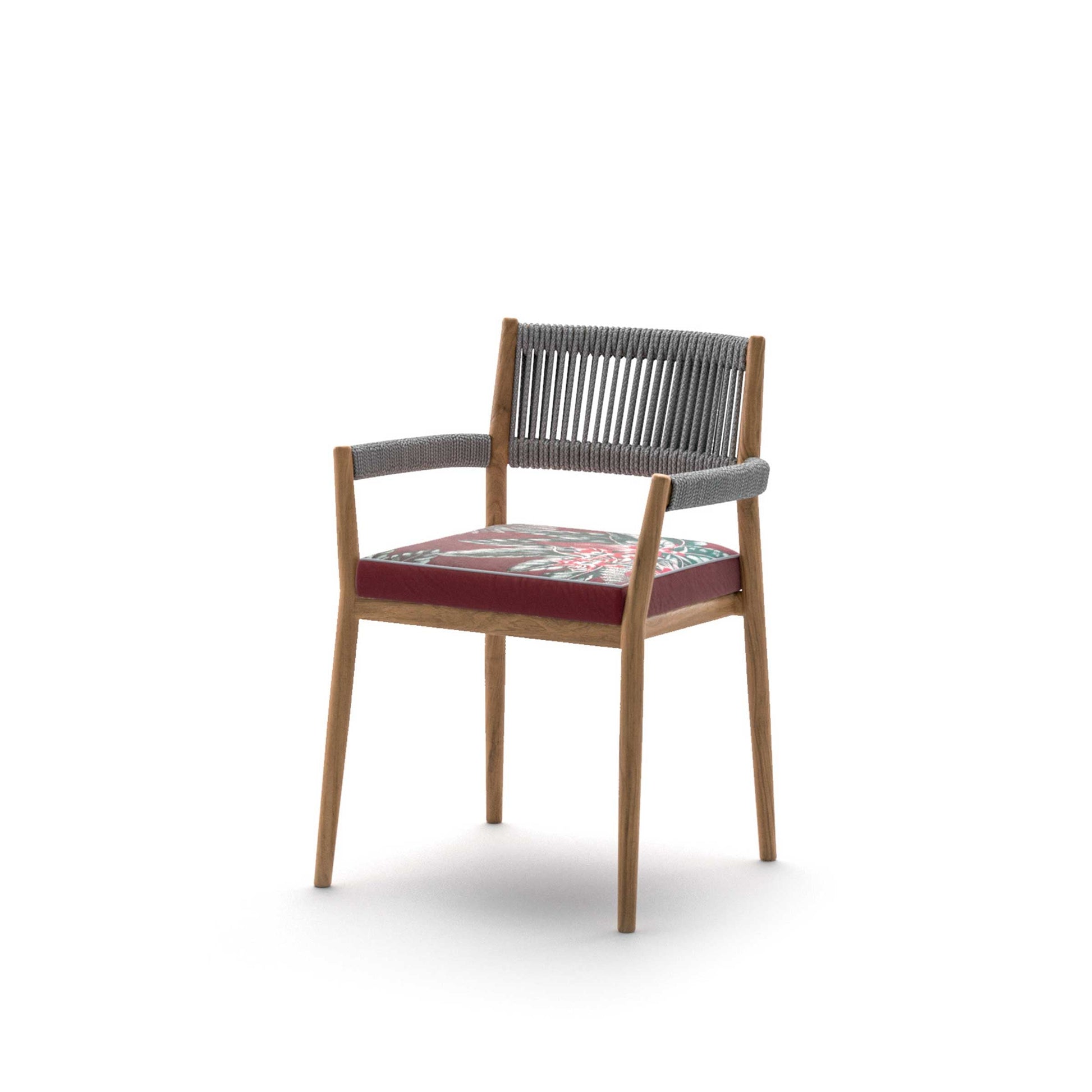 Dine Out Outdoor Armchair – Stackable Teak and Rope Designer Chair by Cassina