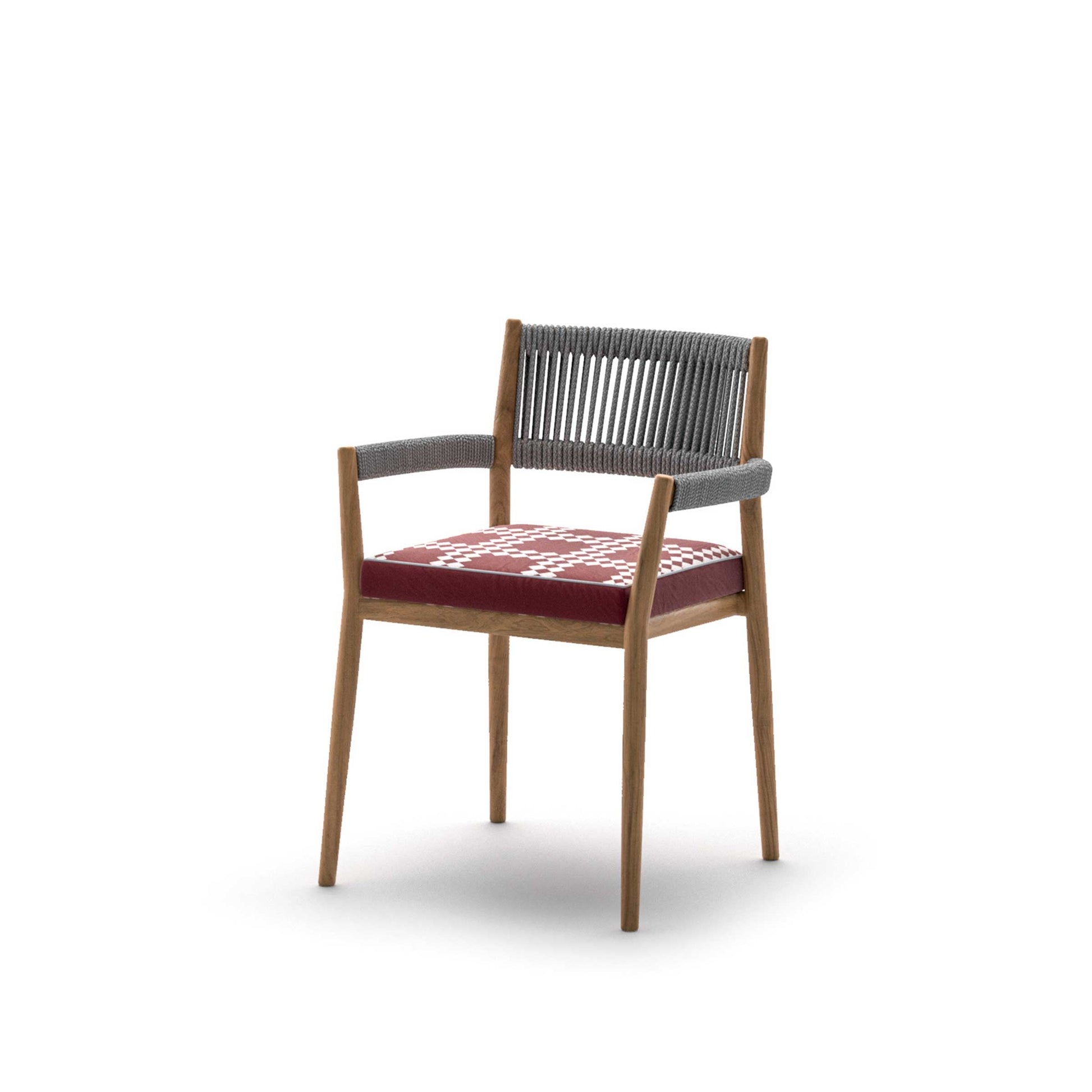Dine Out Outdoor Armchair – Stackable Teak and Rope Designer Chair by Cassina