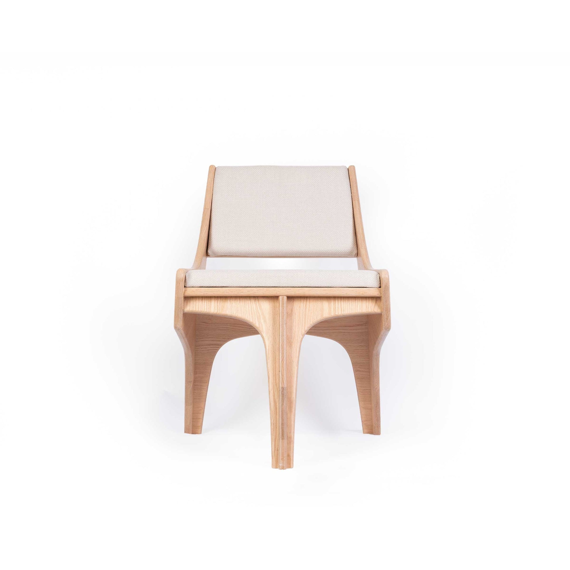 Dining Chair Sculptural Design Oak & Cream by Jules Régis – Contemporary Statement