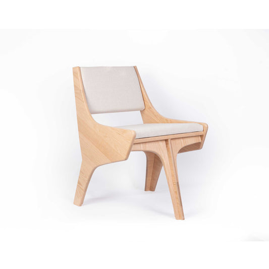 Dining Chair Sculptural Design Oak & Cream by Jules Régis – Contemporary Statement