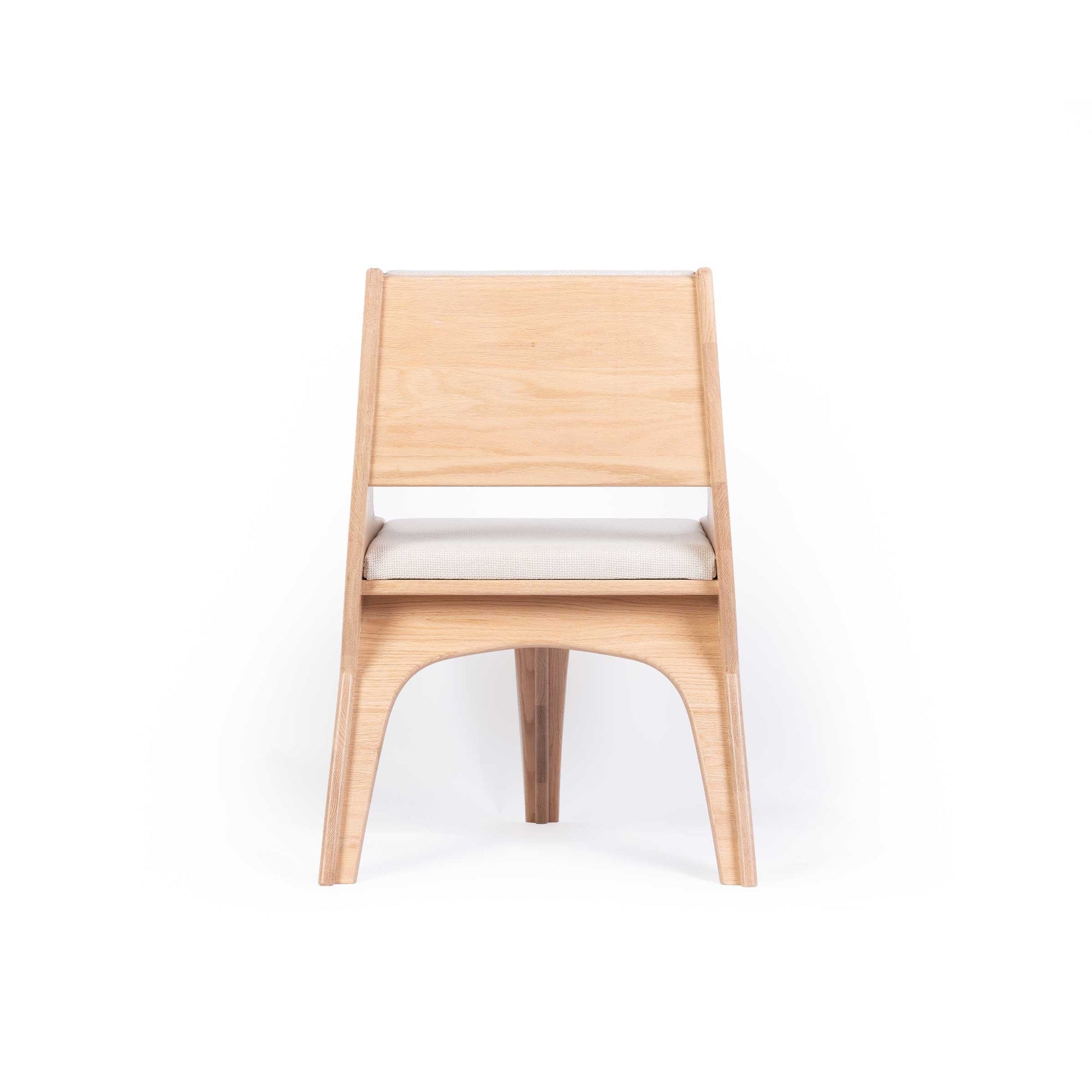 Dining Chair Sculptural Design Oak & Cream by Jules Régis – Contemporary Statement
