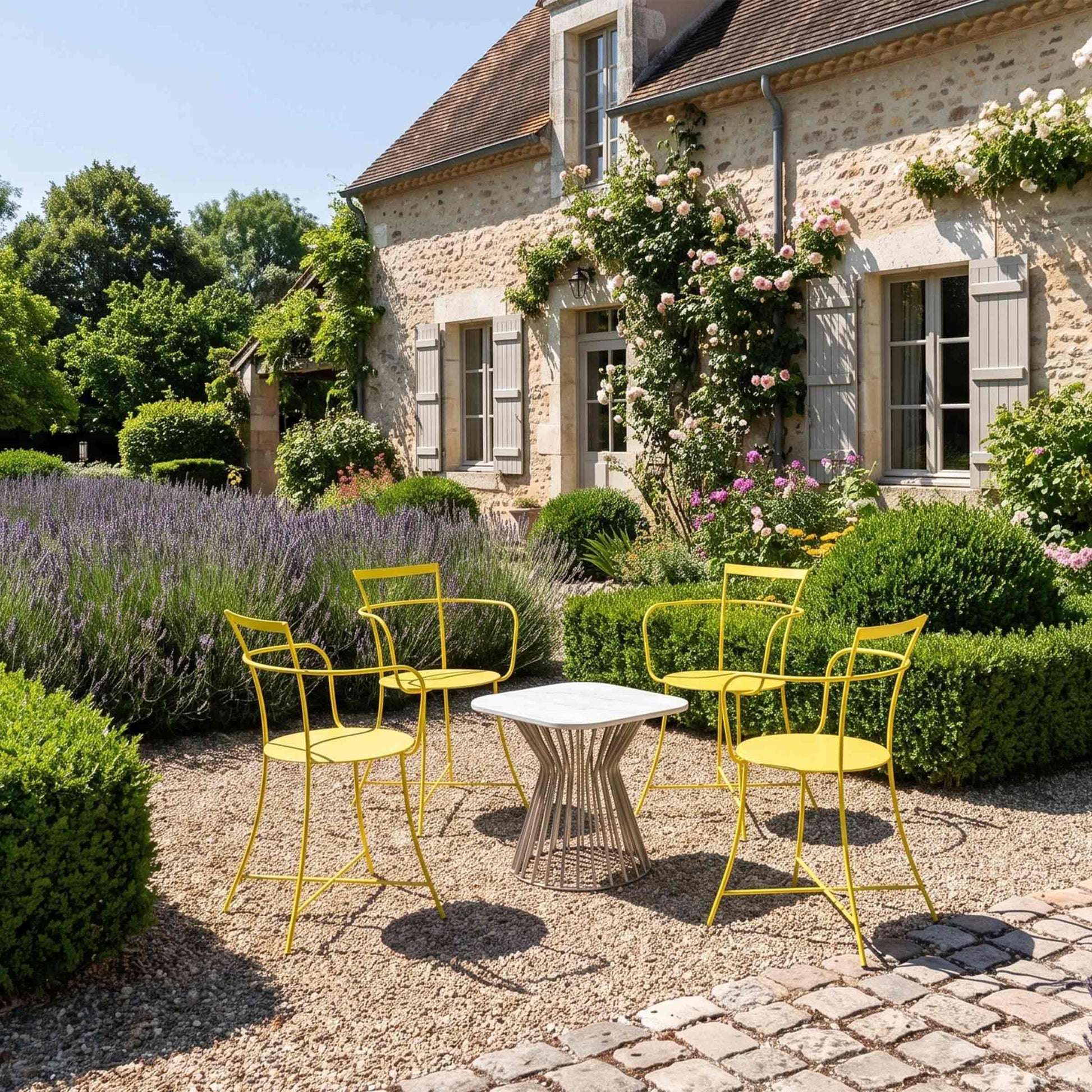 IRMA Stackable Steel Chair by Mario Scairato – Italian Designer Outdoor Seating