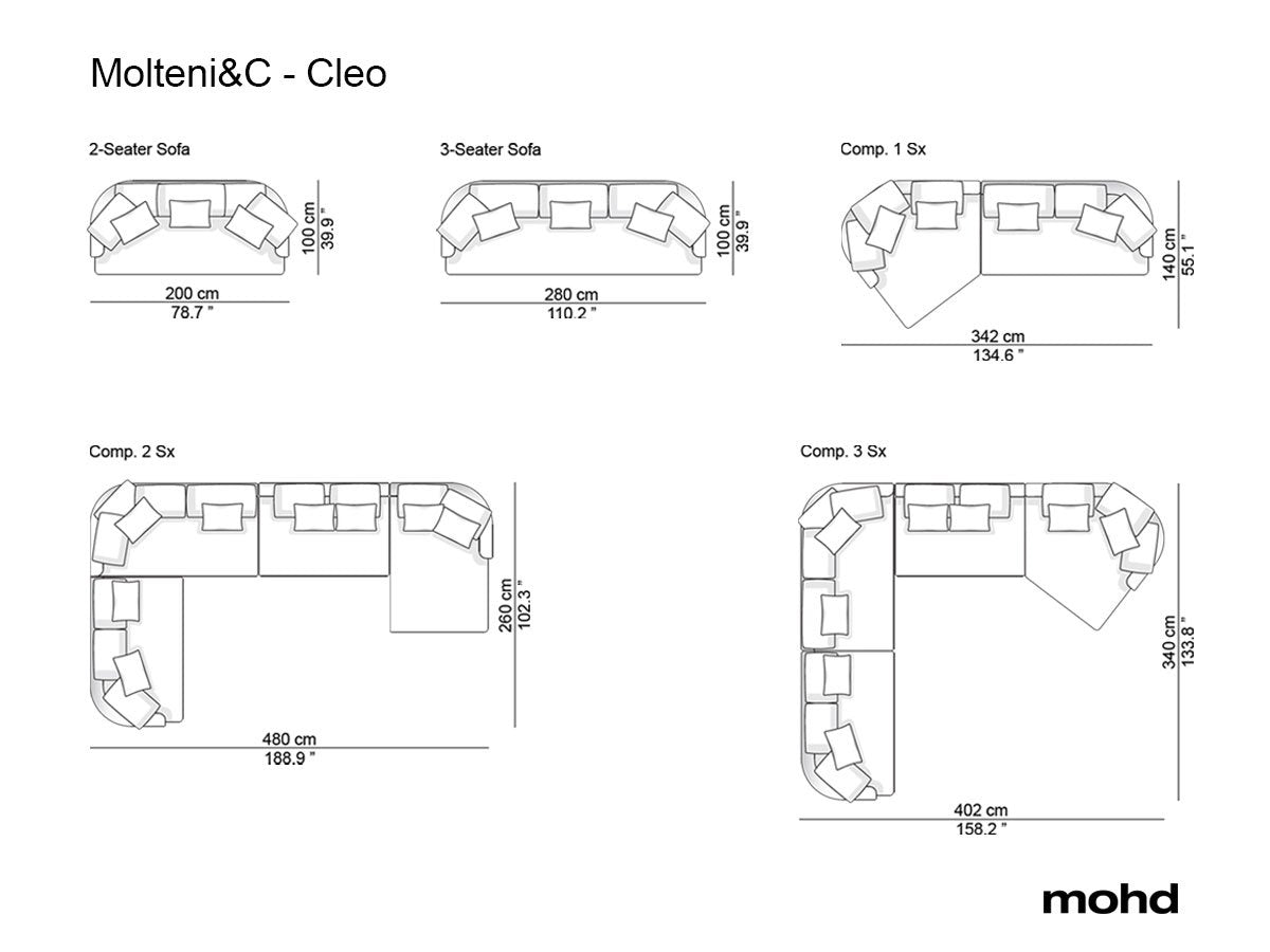 Luxury Cleo Modular Sofa Modern Italian Style for Villa