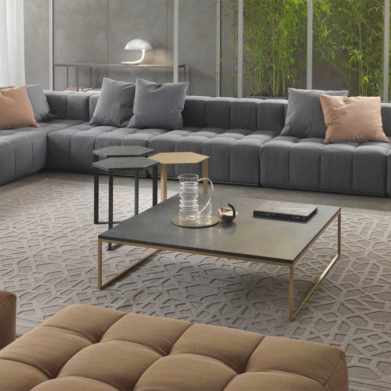 Luxury Clip Hexagonal Coffee Table Modern Italian Style for Villa