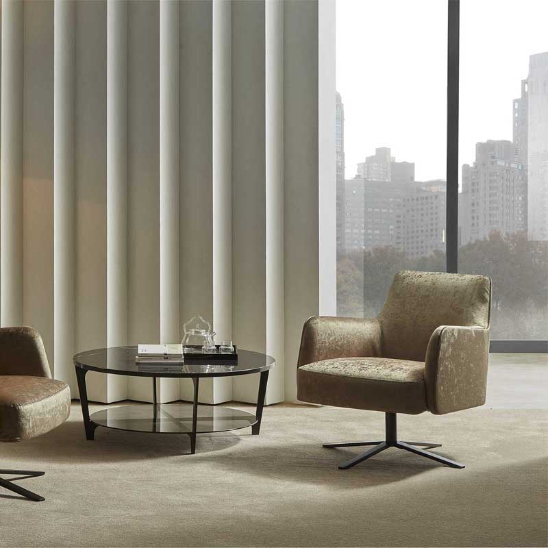 Luxury Clipper Low Lounge Armchair Modern Italian Style for Villa