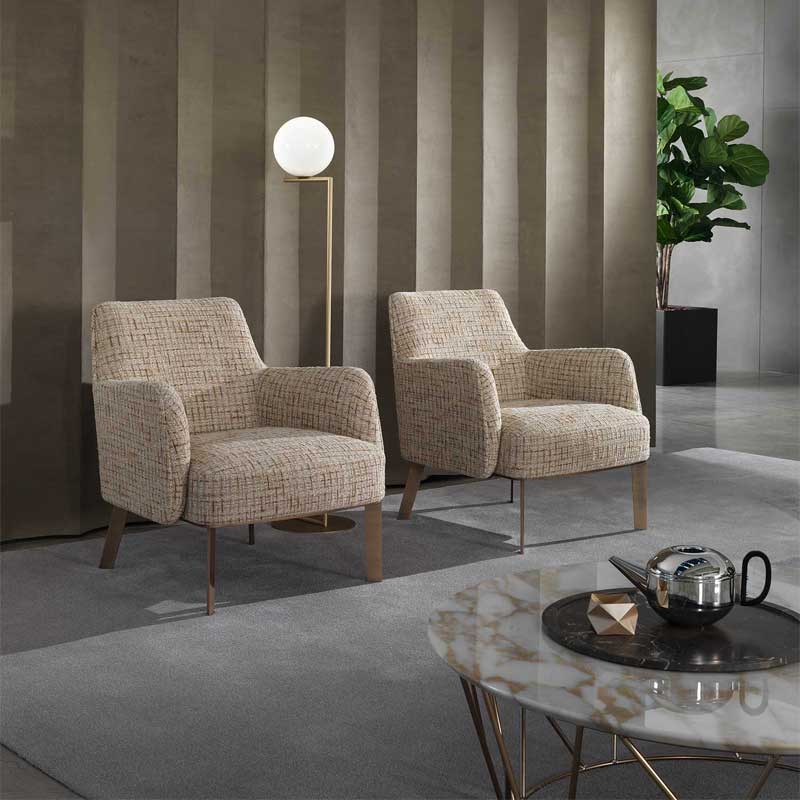 Luxury Clipper Low Lounge Armchair Modern Italian Style for Villa
