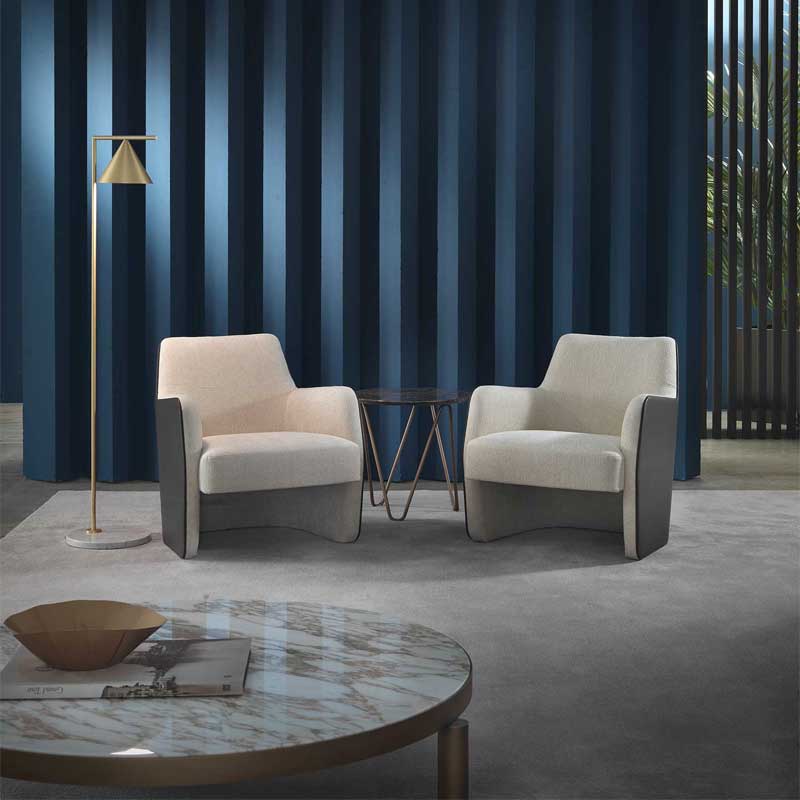 Luxury Clipper Low Lounge Armchair Modern Italian Style for Villa