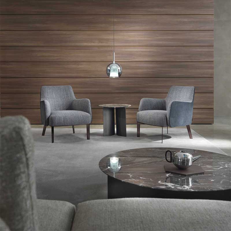 Luxury Clipper Low Lounge Armchair Modern Italian Style for Villa