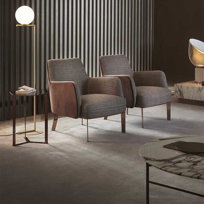 Luxury Clipper Low Lounge Armchair Modern Italian Style for Villa