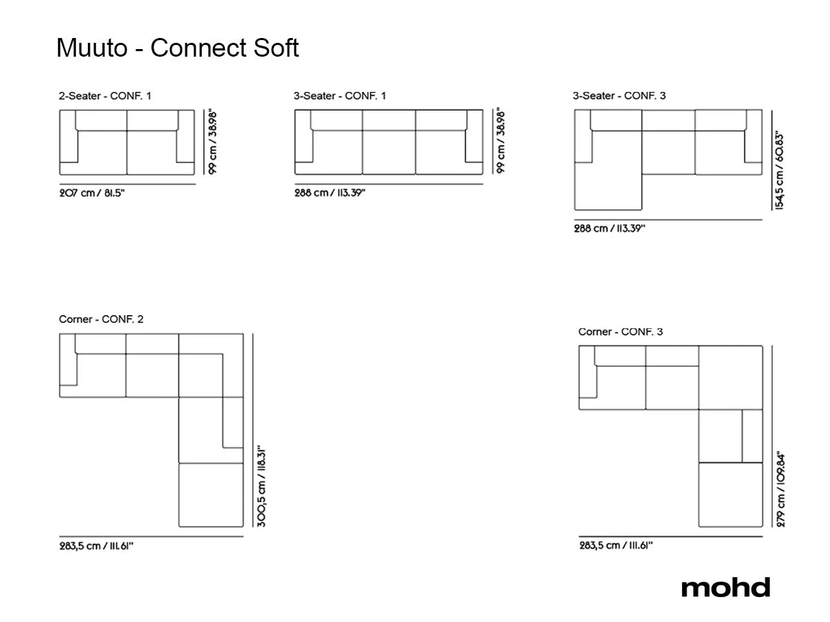 Luxury Connect Soft Modular Sofa Modern Italian Style for Villa