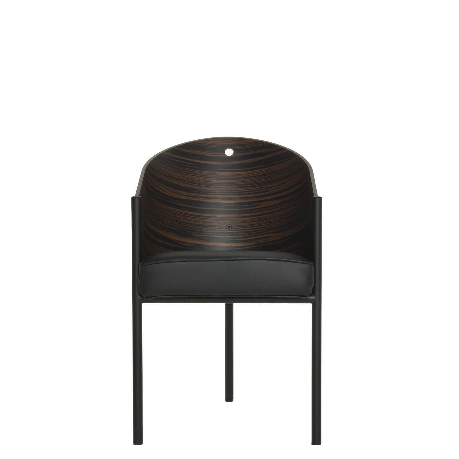 Armchair – Iconic Curved Shell, Natural Ebony & Black Steel by Philippe Starck for Driade – Statement Piece