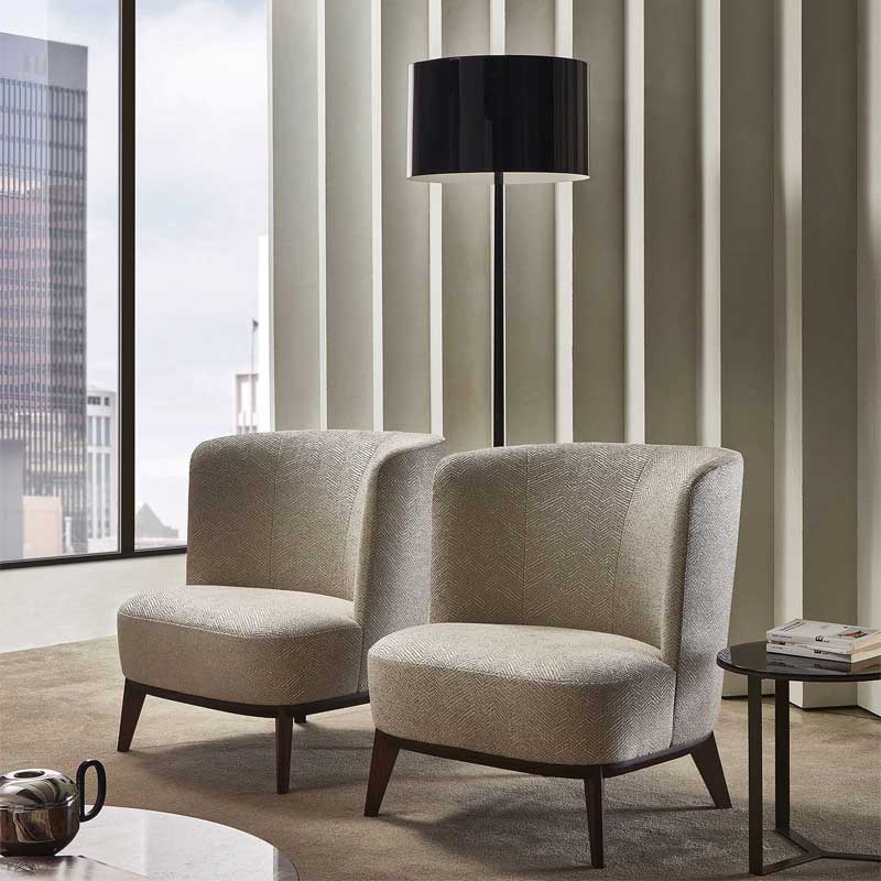 Luxury Derek Lounge Armchair Modern Italian Style for Villa