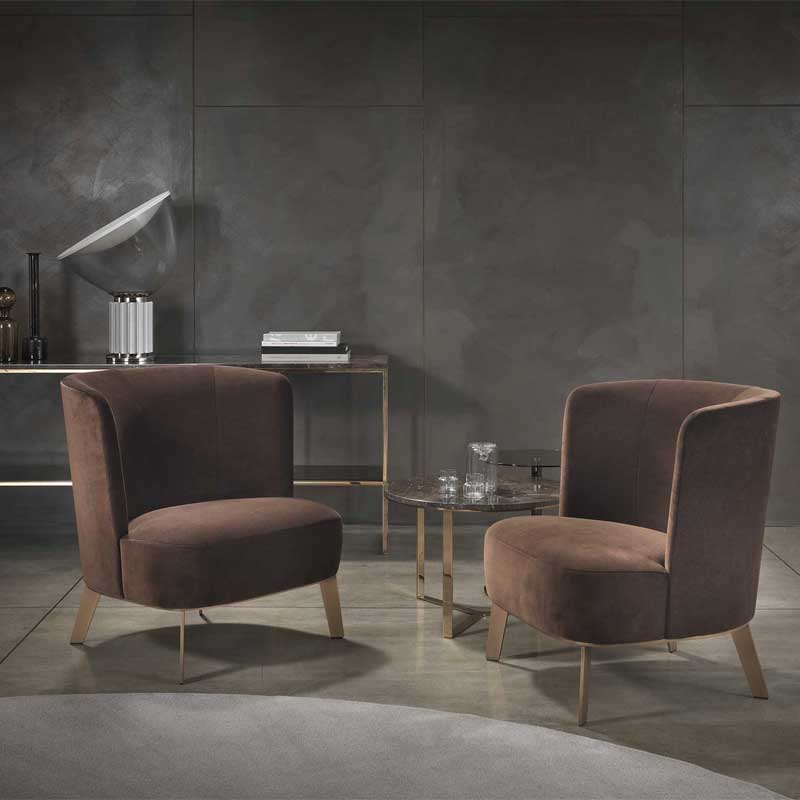 Luxury Derek Lounge Armchair Modern Italian Style for Villa